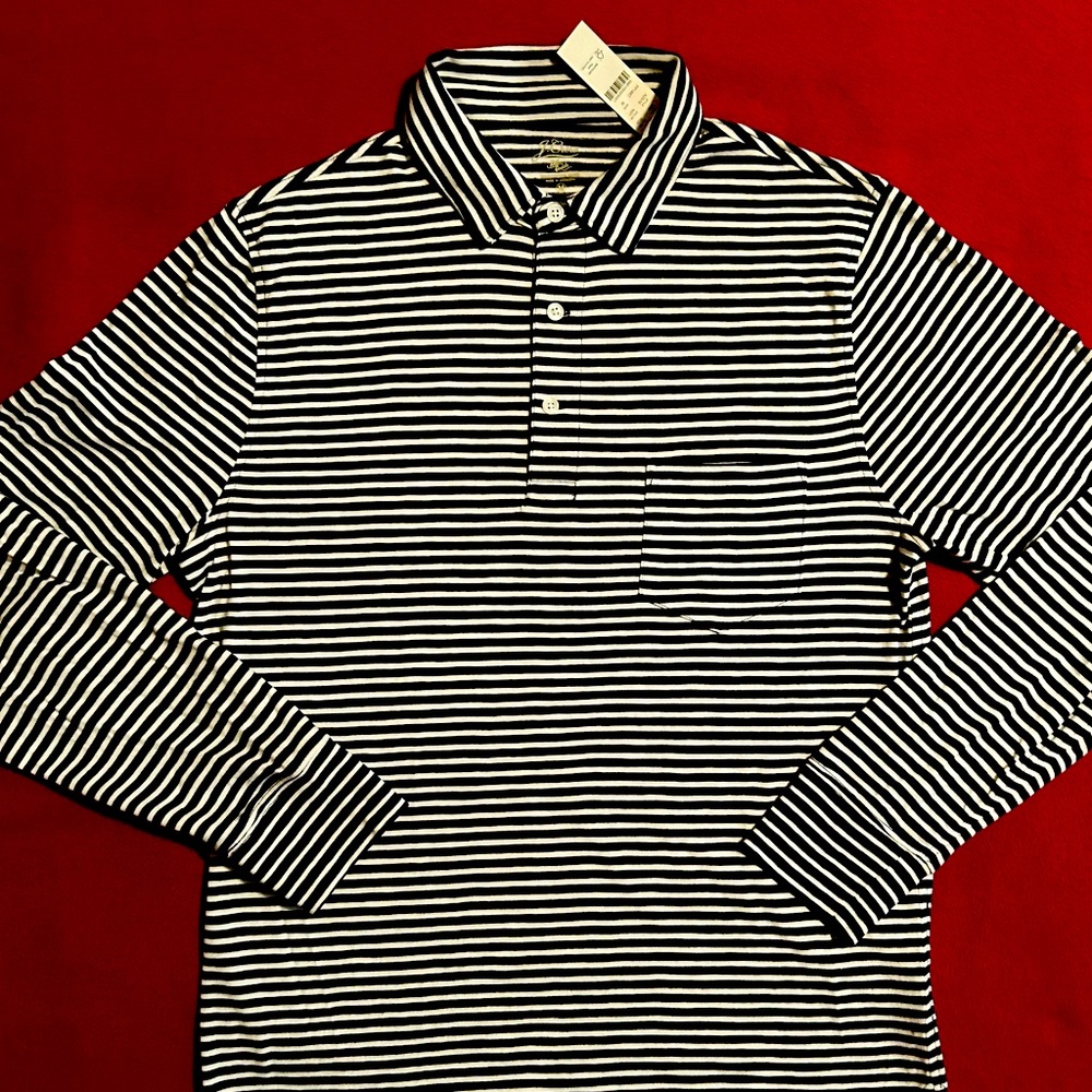 NEW! J. Crew striped long sleeve polo